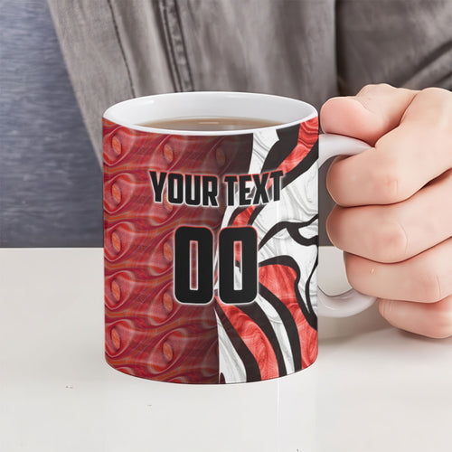 Personalised Sydney Swans Ceramic Mug Trippy Psychedelic Abstract Art Mascot Football Fans