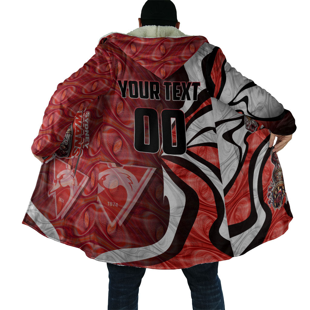 Personalised Sydney Swans Cloak Trippy Psychedelic Abstract Art Mascot Football Fans