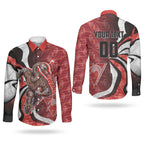 Personalised Sydney Swans Couples Matching Off Shoulder Maxi Dress and Long Sleeve Button Shirt Trippy Psychedelic Abstract Art Mascot Football Fans
