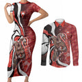 Personalised Sydney Swans Couples Matching Short Sleeve Bodycon Dress and Long Sleeve Button Shirt Trippy Psychedelic Abstract Art Mascot Football Fans
