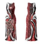 Personalised Sydney Swans Couples Matching Tank Maxi Dress and Long Sleeve Button Shirt Trippy Psychedelic Abstract Art Mascot Football Fans