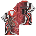 Personalised Sydney Swans Family Matching Long Sleeve Bodycon Dress and Hawaiian Shirt Trippy Psychedelic Abstract Art Mascot Football Fans
