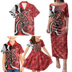 Personalised Sydney Swans Family Matching Puletasi and Hawaiian Shirt Trippy Psychedelic Abstract Art Mascot Football Fans