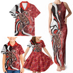 Personalised Sydney Swans Family Matching Tank Maxi Dress and Hawaiian Shirt Trippy Psychedelic Abstract Art Mascot Football Fans