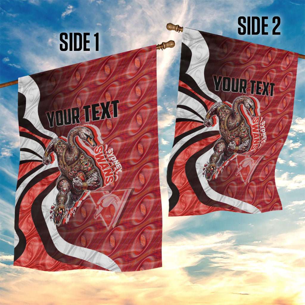 Personalised Sydney Swans Garden Flag Trippy Psychedelic Abstract Art Mascot Football Fans