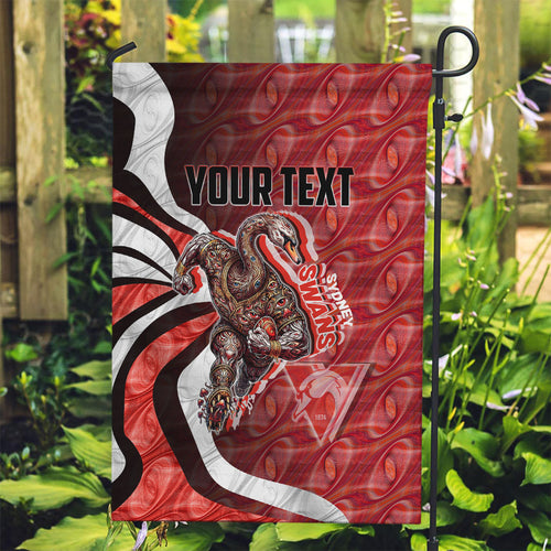 Personalised Sydney Swans Garden Flag Trippy Psychedelic Abstract Art Mascot Football Fans
