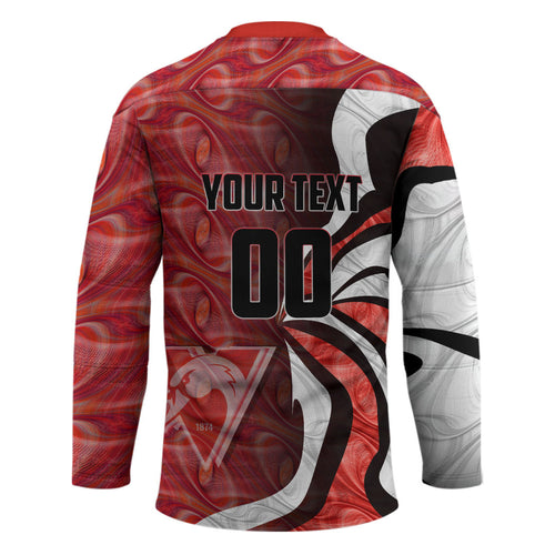 Personalised Sydney Swans Hockey Jersey Trippy Psychedelic Abstract Art Mascot Football Fans