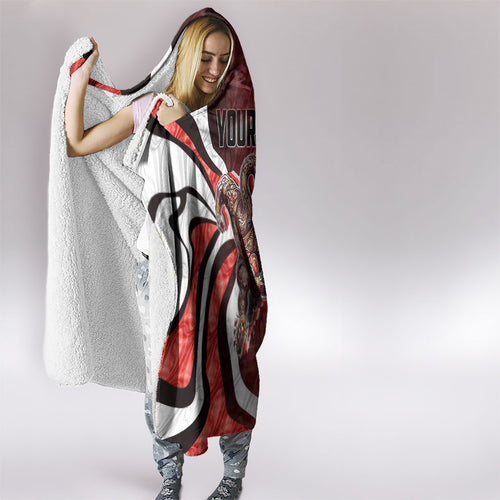Personalised Sydney Swans Hooded Blanket Trippy Psychedelic Abstract Art Mascot Football Fans