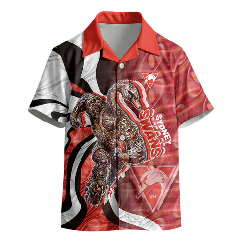 Personalised Sydney Swans Kid Hawaiian Shirt Trippy Psychedelic Abstract Art Mascot Football Fans