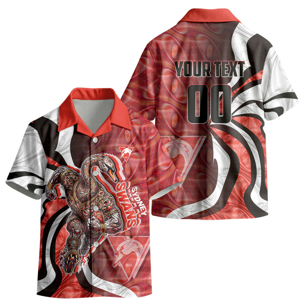 Personalised Sydney Swans Kid Hawaiian Shirt Trippy Psychedelic Abstract Art Mascot Football Fans
