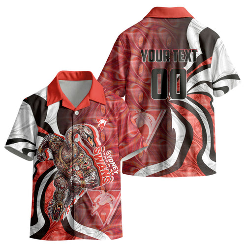 Personalised Sydney Swans Kid Hawaiian Shirt Trippy Psychedelic Abstract Art Mascot Football Fans