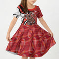 Personalised Sydney Swans Kid Short Sleeve Dress Trippy Psychedelic Abstract Art Mascot Football Fans