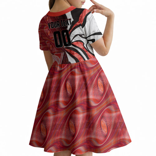 Personalised Sydney Swans Kid Short Sleeve Dress Trippy Psychedelic Abstract Art Mascot Football Fans
