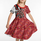 Personalised Sydney Swans Kid Short Sleeve Dress Trippy Psychedelic Abstract Art Mascot Football Fans