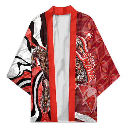 Personalised Sydney Swans Kimono Trippy Psychedelic Abstract Art Mascot Football Fans