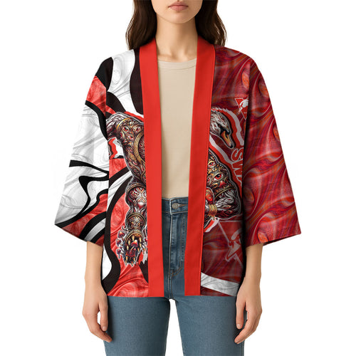 Personalised Sydney Swans Kimono Trippy Psychedelic Abstract Art Mascot Football Fans