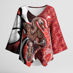 Personalised Sydney Swans Kimono Sleeve Blouse Trippy Psychedelic Abstract Art Mascot Football Fans