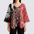 Personalised Sydney Swans Kimono Sleeve Blouse Trippy Psychedelic Abstract Art Mascot Football Fans