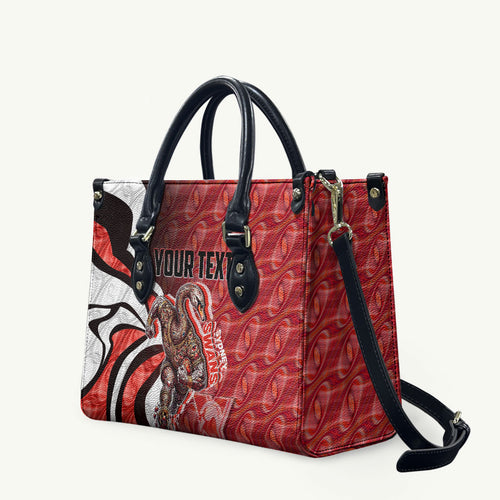 Personalised Sydney Swans Leather Bag Trippy Psychedelic Abstract Art Mascot Football Fans