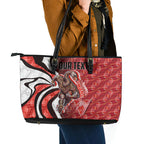 Personalised Sydney Swans Leather Tote Bag Trippy Psychedelic Abstract Art Mascot Football Fans
