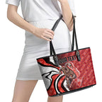 Personalised Sydney Swans Leather Tote Bag Trippy Psychedelic Abstract Art Mascot Football Fans