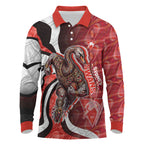 Personalised Sydney Swans Long Sleeve Polo Shirt Trippy Psychedelic Abstract Art Mascot Football Fans
