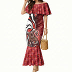 Personalised Sydney Swans Mermaid Dress Trippy Psychedelic Abstract Art Mascot Football Fans