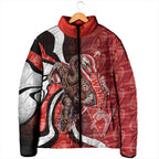 Personalised Sydney Swans Padded Jacket Trippy Psychedelic Abstract Art Mascot Football Fans