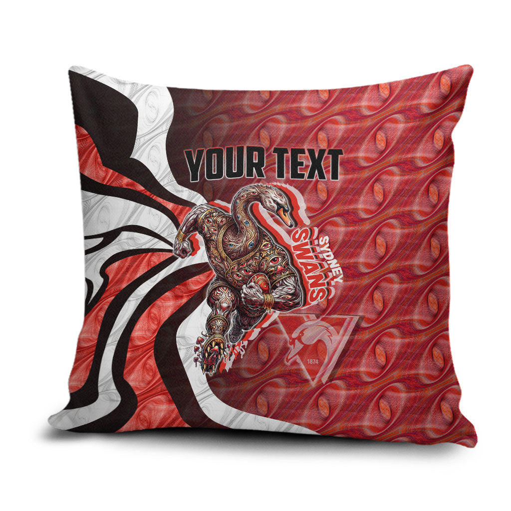 Personalised Sydney Swans Pillow Cover Trippy Psychedelic Abstract Art Mascot Football Fans