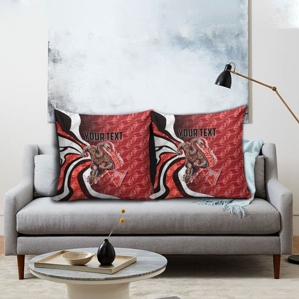 Personalised Sydney Swans Pillow Cover Trippy Psychedelic Abstract Art Mascot Football Fans