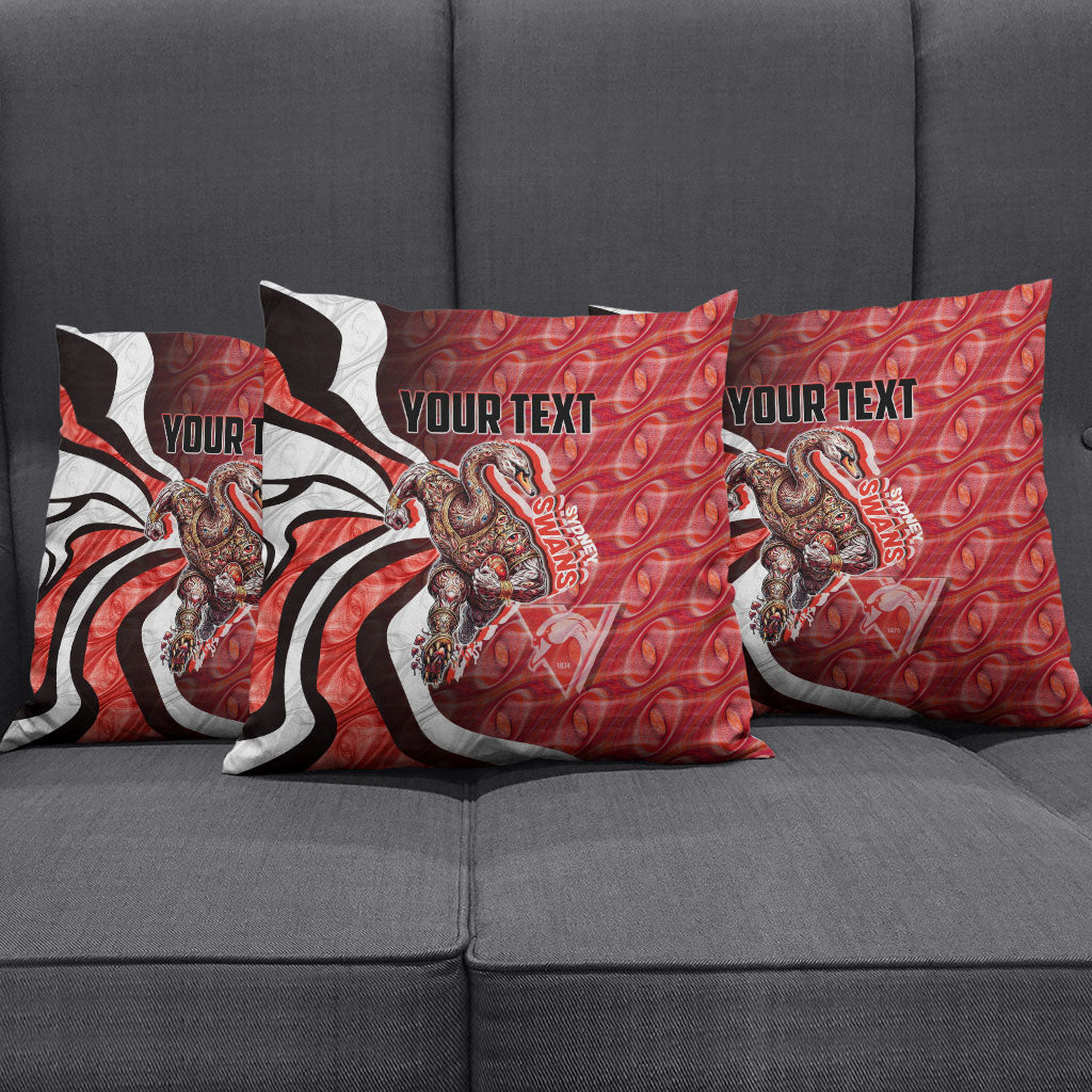 Personalised Sydney Swans Pillow Cover Trippy Psychedelic Abstract Art Mascot Football Fans