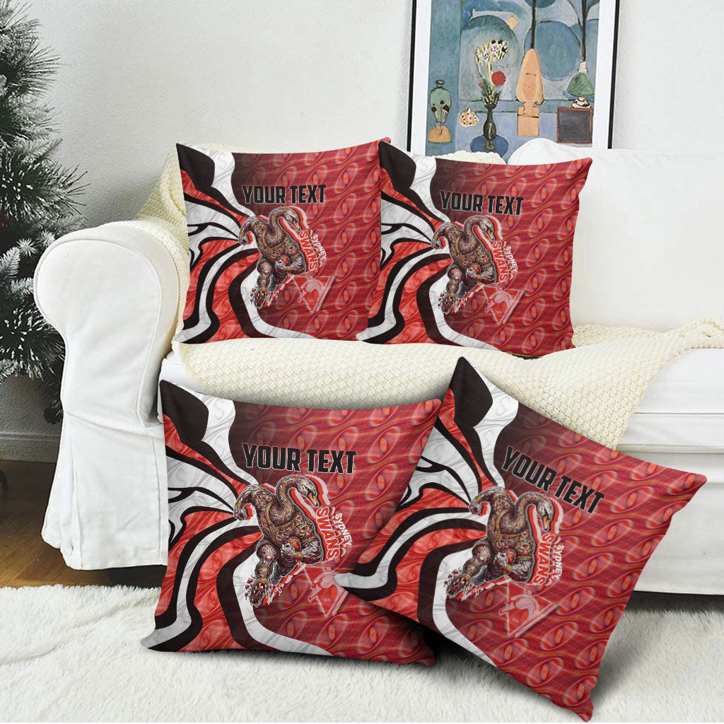 Personalised Sydney Swans Pillow Cover Trippy Psychedelic Abstract Art Mascot Football Fans