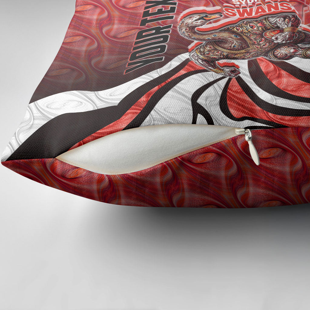 Personalised Sydney Swans Pillow Cover Trippy Psychedelic Abstract Art Mascot Football Fans
