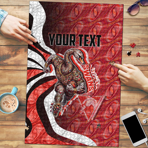 Personalised Sydney Swans Puzzle Trippy Psychedelic Abstract Art Mascot Football Fans
