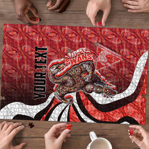 Personalised Sydney Swans Puzzle Trippy Psychedelic Abstract Art Mascot Football Fans