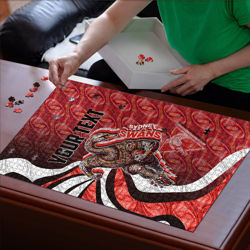 Personalised Sydney Swans Puzzle Trippy Psychedelic Abstract Art Mascot Football Fans