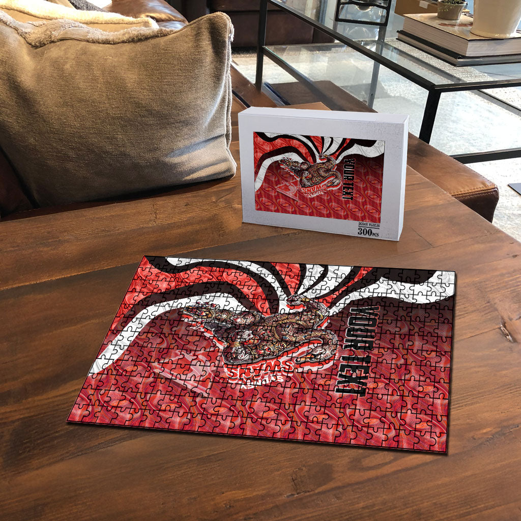 Personalised Sydney Swans Puzzle Trippy Psychedelic Abstract Art Mascot Football Fans
