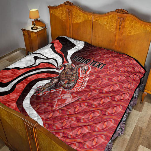 Personalised Sydney Swans Quilt Trippy Psychedelic Abstract Art Mascot Football Fans