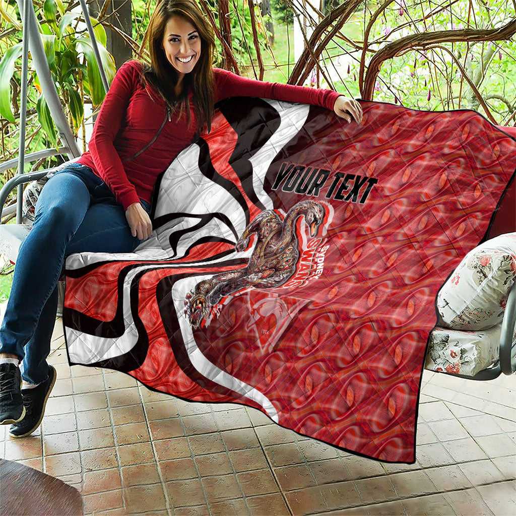 Personalised Sydney Swans Quilt Trippy Psychedelic Abstract Art Mascot Football Fans