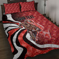 Personalised Sydney Swans Quilt Bed Set Trippy Psychedelic Abstract Art Mascot Football Fans