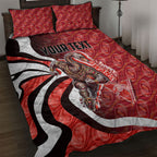 Personalised Sydney Swans Quilt Bed Set Trippy Psychedelic Abstract Art Mascot Football Fans