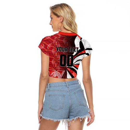 Personalised Sydney Swans Raglan Cropped T Shirt Trippy Psychedelic Abstract Art Mascot Football Fans
