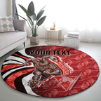 Personalised Sydney Swans Round Carpet Trippy Psychedelic Abstract Art Mascot Football Fans