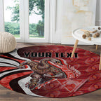 Personalised Sydney Swans Round Carpet Trippy Psychedelic Abstract Art Mascot Football Fans