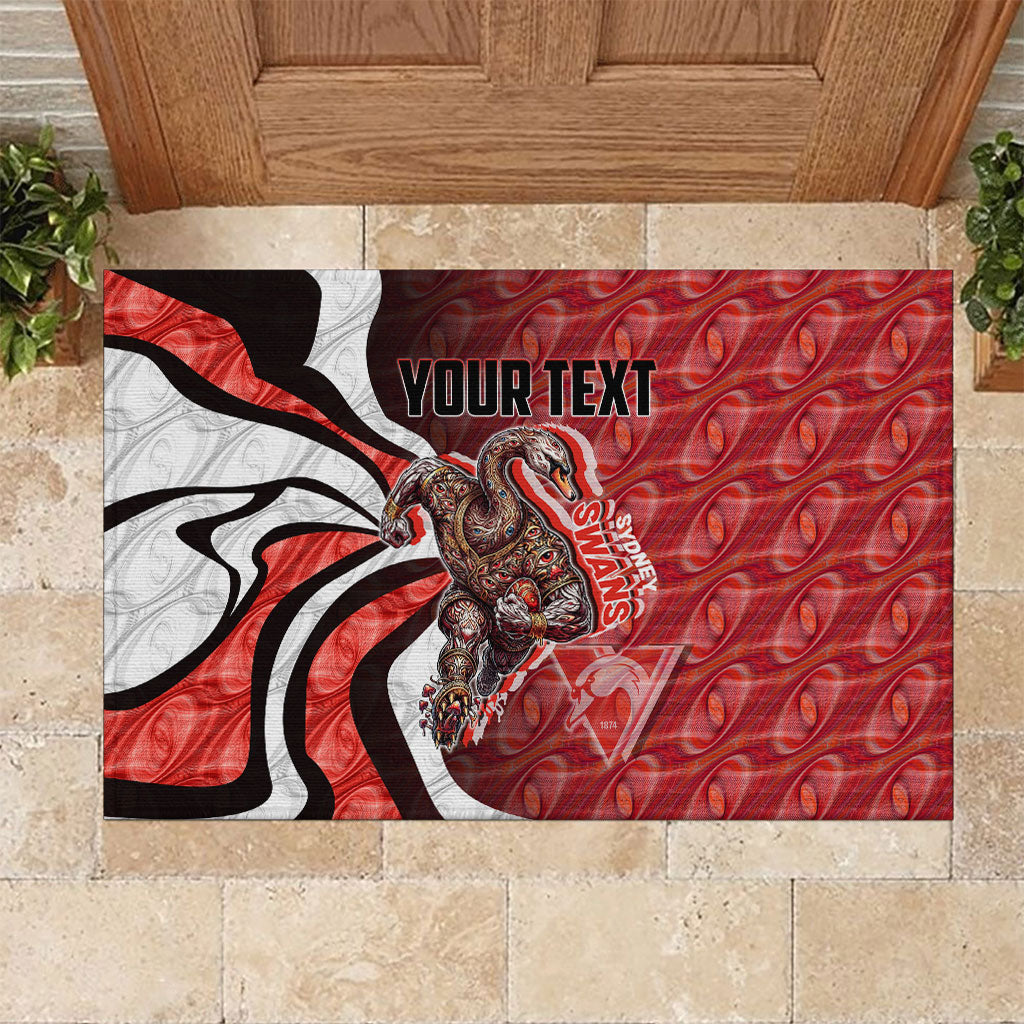 Personalised Sydney Swans Rubber Doormat Trippy Psychedelic Abstract Art Mascot Football Fans