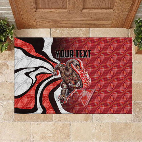 Personalised Sydney Swans Rubber Doormat Trippy Psychedelic Abstract Art Mascot Football Fans