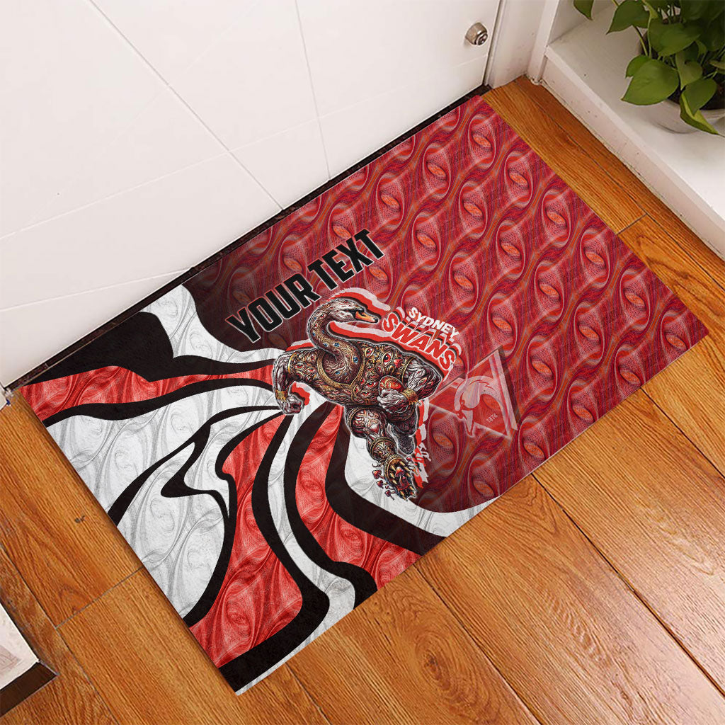 Personalised Sydney Swans Rubber Doormat Trippy Psychedelic Abstract Art Mascot Football Fans