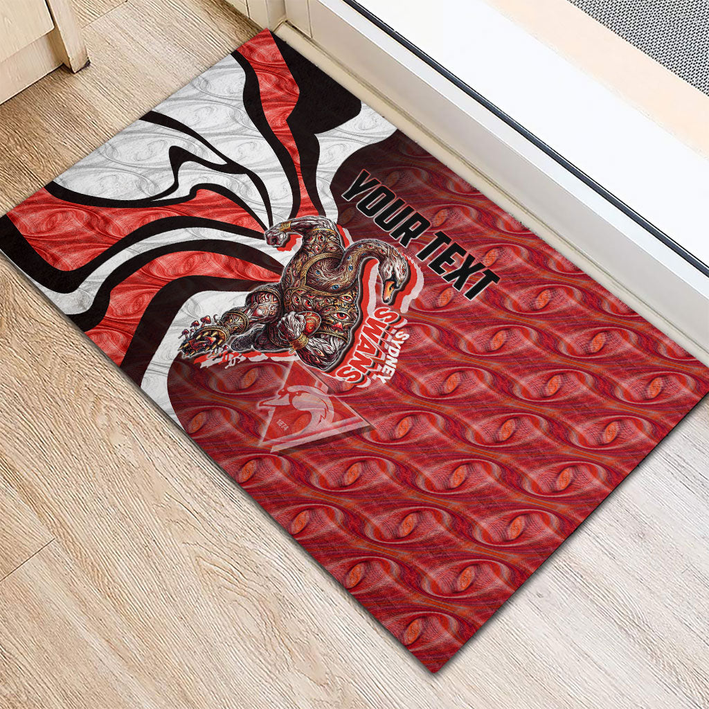 Personalised Sydney Swans Rubber Doormat Trippy Psychedelic Abstract Art Mascot Football Fans