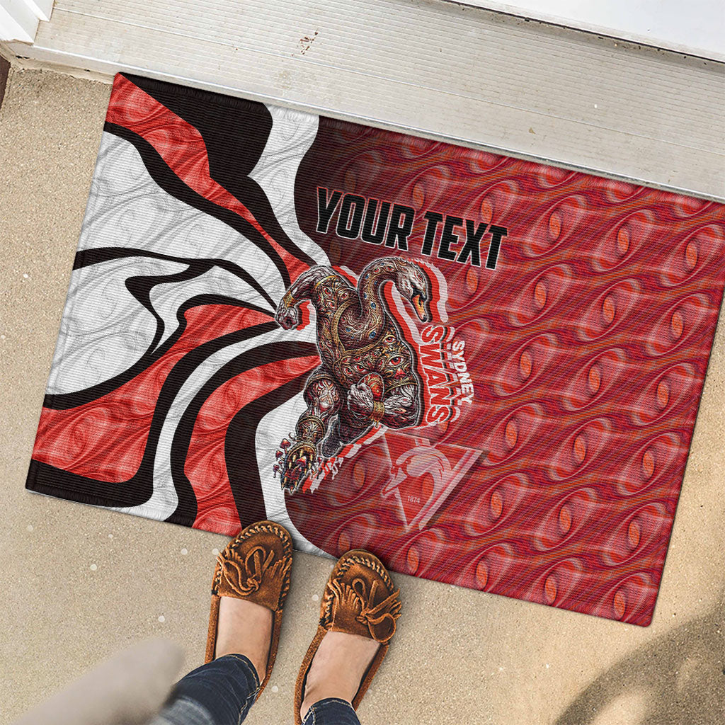 Personalised Sydney Swans Rubber Doormat Trippy Psychedelic Abstract Art Mascot Football Fans