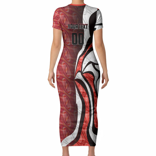 Personalised Sydney Swans Short Sleeve Bodycon Dress Trippy Psychedelic Abstract Art Mascot Football Fans
